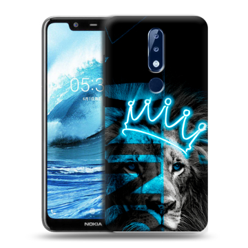 Силиконовый чехол на Nokia 5.1 Plus с принтом Король лев