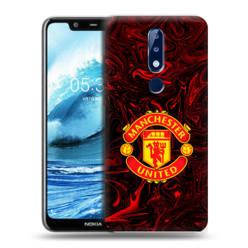 Силиконовый чехол на Nokia 5.1 Plus с принтом Manchester United
