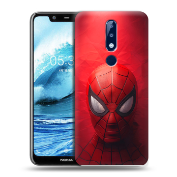 Силиконовый чехол на Nokia 5.1 Plus с принтом Spiderman Человек паук Силиконовый чехол на Nokia 5.1 Plus с принтом Spiderman Человек паук