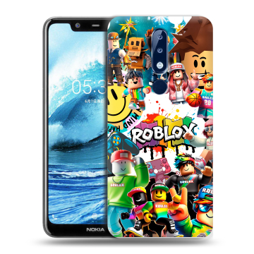 Силиконовый чехол на Nokia 5.1 Plus с принтом Roblox Роблокс Силиконовый чехол на Nokia 5.1 Plus с принтом Roblox Роблокс