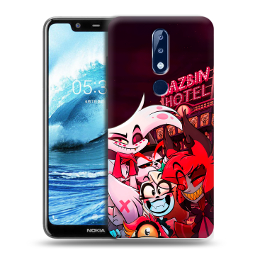 Силиконовый чехол на Nokia 5.1 Plus с принтом Hazbin Hotel Отель Хазбин Силиконовый чехол на Nokia 5.1 Plus с принтом Hazbin Hotel Отель Хазбин