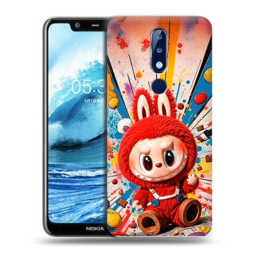 Силиконовый чехол на Nokia 5.1 Plus с принтом Labubu Лабубу Силиконовый чехол на Nokia 5.1 Plus с принтом Labubu Лабубу