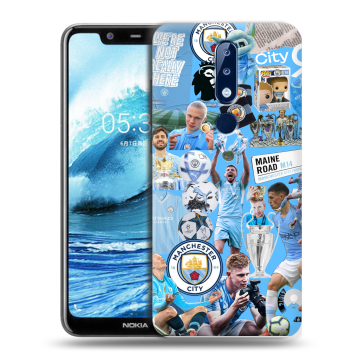Силиконовый чехол на Nokia 5.1 Plus с принтом Man City Манчестер Сити