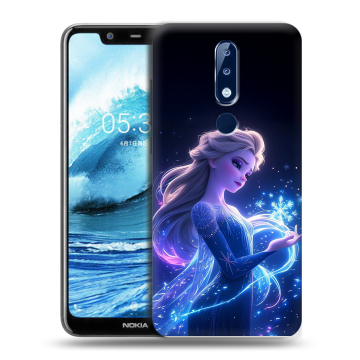 Силиконовый чехол на Nokia 5.1 Plus с принтом Холодное сердце Frozen Силиконовый чехол на Nokia 5.1 Plus с принтом Холодное сердце Frozen