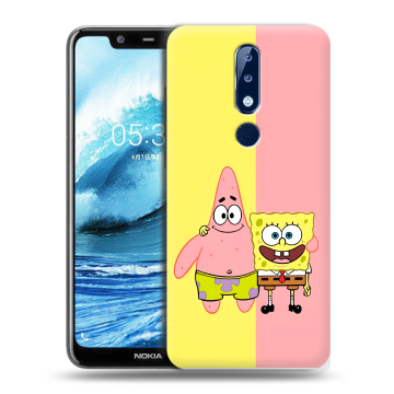 Силиконовый чехол на Nokia 5.1 Plus с принтом Спанч боб Спанчбоб Силиконовый чехол на Nokia 5.1 Plus с принтом Спанч боб Спанчбоб