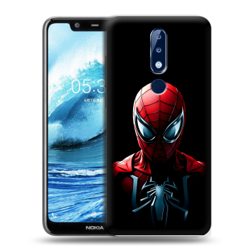 Силиконовый чехол на Nokia 5.1 Plus с принтом Spiderman Человек паук Силиконовый чехол на Nokia 5.1 Plus с принтом Spiderman Человек паук