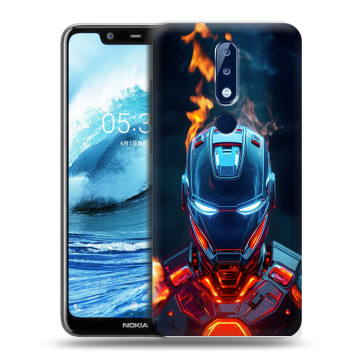 Силиконовый чехол на Nokia 5.1 Plus с принтом IronMan Железный человек Силиконовый чехол на Nokia 5.1 Plus с принтом IronMan Железный человек