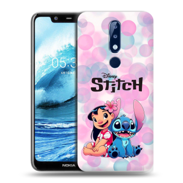 Силиконовый чехол на Nokia 5.1 Plus с принтом Лило и Стич Силиконовый чехол на Nokia 5.1 Plus с принтом Лило и Стич