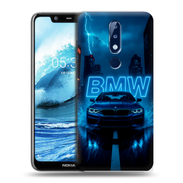 Силиконовый чехол на Nokia 5.1 Plus с принтом BMW БМВ Силиконовый чехол на Nokia 5.1 Plus с принтом BMW БМВ