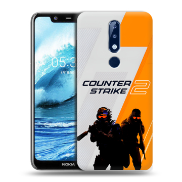 Силиконовый чехол на Nokia 5.1 Plus с принтом Counter Strike Силиконовый чехол на Nokia 5.1 Plus с принтом Counter Strike