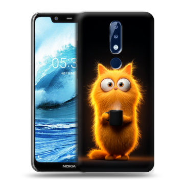 Силиконовый чехол на Nokia 5.1 Plus с принтом Смешной кот Силиконовый чехол на Nokia 5.1 Plus с принтом Смешной кот