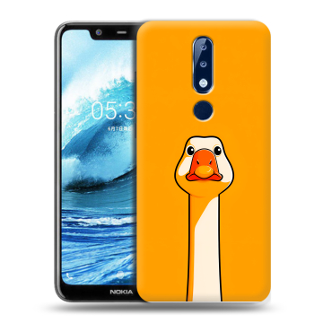 Силиконовый чехол на Nokia 5.1 Plus с принтом Смешная утка