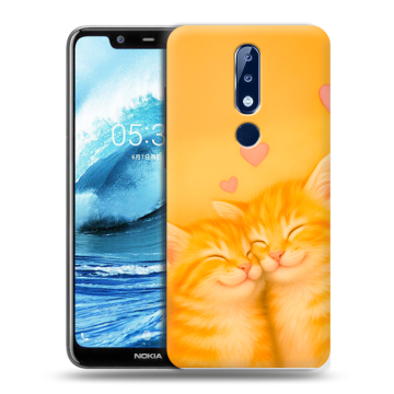 Силиконовый чехол на Nokia 5.1 Plus с принтом Милые котята Силиконовый чехол на Nokia 5.1 Plus с принтом Милые котята