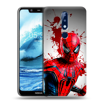 Силиконовый чехол на Nokia 5.1 Plus с принтом Spiderman Человек паук Силиконовый чехол на Nokia 5.1 Plus с принтом Spiderman Человек паук