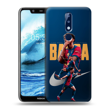 Силиконовый чехол на Nokia 5.1 Plus с принтом Барселона Barca Yamal Силиконовый чехол на Nokia 5.1 Plus с принтом Барселона Barca Yamal