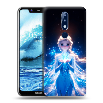 Силиконовый чехол на Nokia 5.1 Plus с принтом Холодное сердце Frozen Силиконовый чехол на Nokia 5.1 Plus с принтом Холодное сердце Frozen