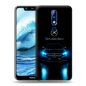 Силиконовый чехол на Nokia 5.1 Plus с принтом Mercedes Мерседес Силиконовый чехол на Nokia 5.1 Plus с принтом Mercedes Мерседес