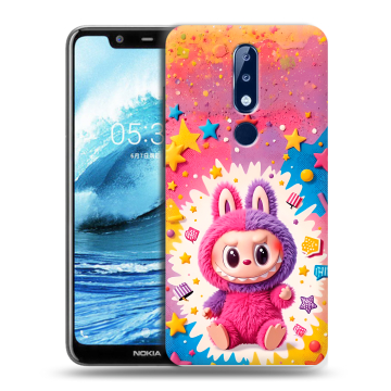 Силиконовый чехол на Nokia 5.1 Plus с принтом Labubu Лабубу Силиконовый чехол на Nokia 5.1 Plus с принтом Labubu Лабубу