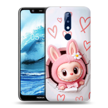 Силиконовый чехол на Nokia 5.1 Plus с принтом Labubu Лабубу Силиконовый чехол на Nokia 5.1 Plus с принтом Labubu Лабубу