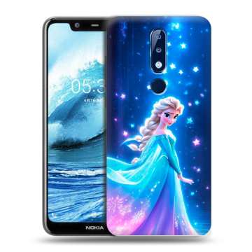 Силиконовый чехол на Nokia 5.1 Plus с принтом Холодное сердце Frozen Силиконовый чехол на Nokia 5.1 Plus с принтом Холодное сердце Frozen