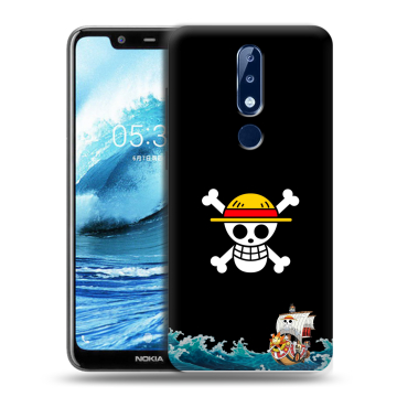 Силиконовый чехол на Nokia 5.1 Plus с принтом One Piece Ван Пис Силиконовый чехол на Nokia 5.1 Plus с принтом One Piece Ван Пис