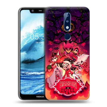 Силиконовый чехол на Nokia 5.1 Plus с принтом Hazbin Hotel Отель Хазбин Силиконовый чехол на Nokia 5.1 Plus с принтом Hazbin Hotel Отель Хазбин