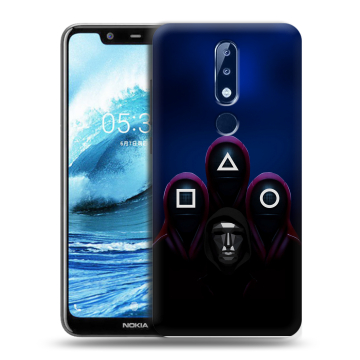 Силиконовый чехол на Nokia 5.1 Plus с принтом Игра Кальмара