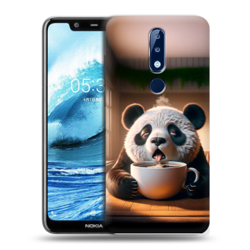 Силиконовый чехол на Nokia 5.1 Plus с принтом смешная панда Силиконовый чехол на Nokia 5.1 Plus с принтом смешная панда