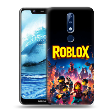 Силиконовый чехол на Nokia 5.1 Plus с принтом Roblox Роблокс Силиконовый чехол на Nokia 5.1 Plus с принтом Roblox Роблокс