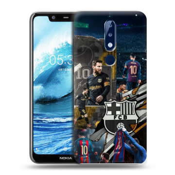 Силиконовый чехол на Nokia 5.1 Plus с принтом Messi Barcelona Силиконовый чехол на Nokia 5.1 Plus с принтом Messi Barcelona