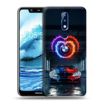 Силиконовый чехол на Nokia 5.1 Plus с принтом BMW БМВ Силиконовый чехол на Nokia 5.1 Plus с принтом BMW БМВ