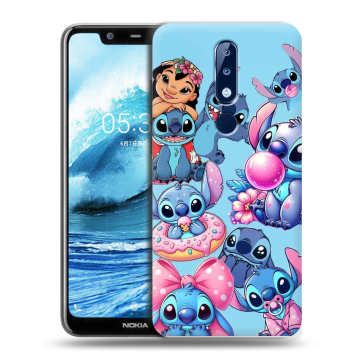 Силиконовый чехол на Nokia 5.1 Plus с принтом Лило и Стич Силиконовый чехол на Nokia 5.1 Plus с принтом Лило и Стич