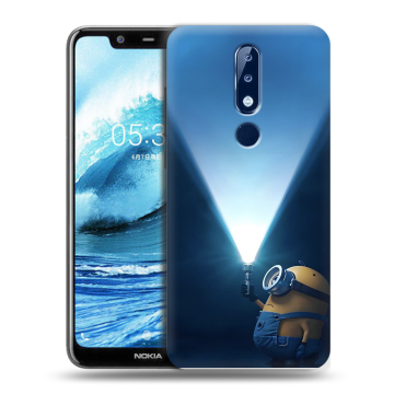 Силиконовый чехол на Nokia 5.1 Plus с принтом Миньоны Силиконовый чехол на Nokia 5.1 Plus с принтом Миньоны