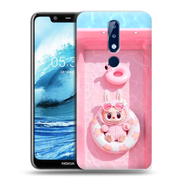 Силиконовый чехол на Nokia 5.1 Plus с принтом Labubu Лабубу Силиконовый чехол на Nokia 5.1 Plus с принтом Labubu Лабубу