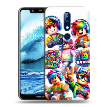 Силиконовый чехол на Nokia 5.1 Plus с принтом Roblox Роблокс Силиконовый чехол на Nokia 5.1 Plus с принтом Roblox Роблокс
