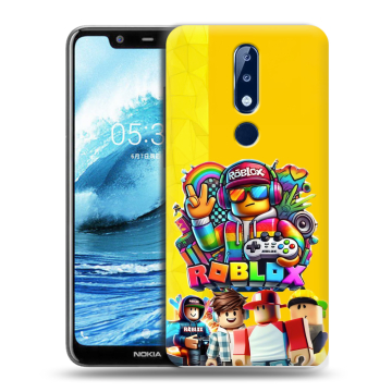 Силиконовый чехол на Nokia 5.1 Plus с принтом Roblox Роблокс Силиконовый чехол на Nokia 5.1 Plus с принтом Roblox Роблокс