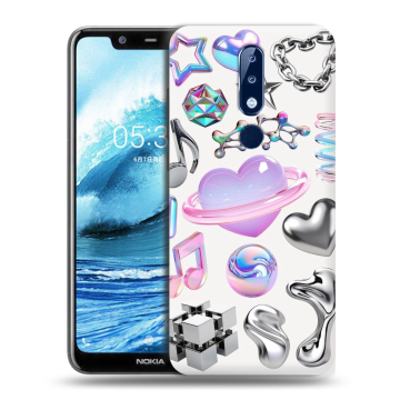 Силиконовый чехол на Nokia 5.1 Plus с принтом Y2K Силиконовый чехол на Nokia 5.1 Plus с принтом Y2K