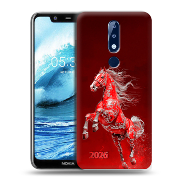 Силиконовый чехол на Nokia 5.1 Plus с принтом Новый год
