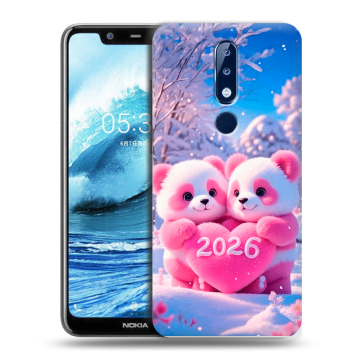 Силиконовый чехол на Nokia 5.1 Plus с принтом Новый год