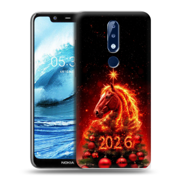 Силиконовый чехол на Nokia 5.1 Plus с принтом Новый год