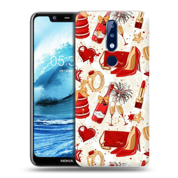 Силиконовый чехол на Nokia 5.1 Plus с принтом Новый год