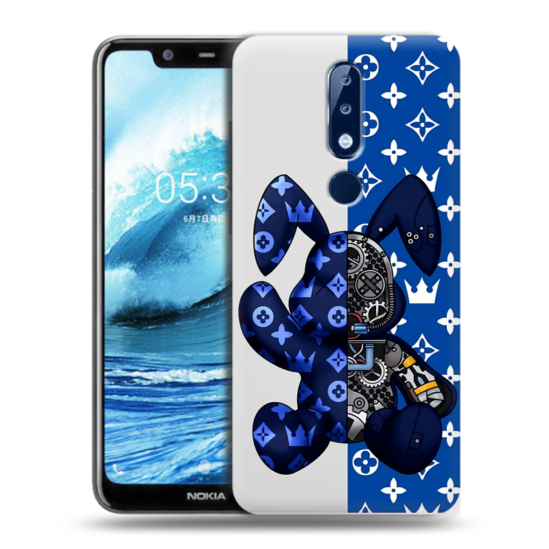 Силиконовый чехол на Nokia 5.1 Plus с принтом Луи робот Силиконовый чехол на Nokia 5.1 Plus с принтом Луи робот