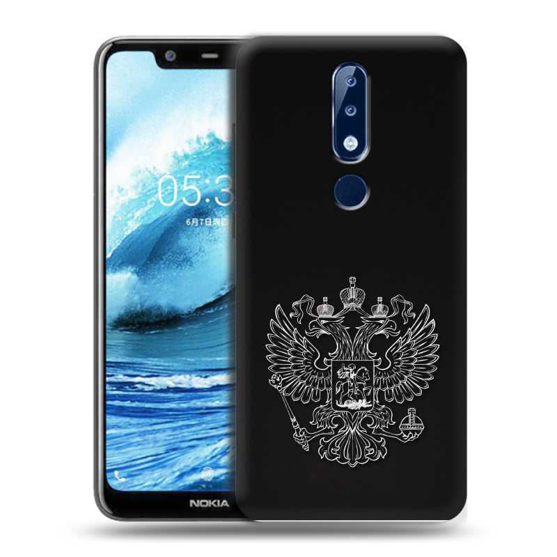Силиконовый противоударный чехол на Nokia 5.1 Plus с принтом Герб России Силиконовый противоударный чехол на Nokia 5.1 Plus с принтом Герб России