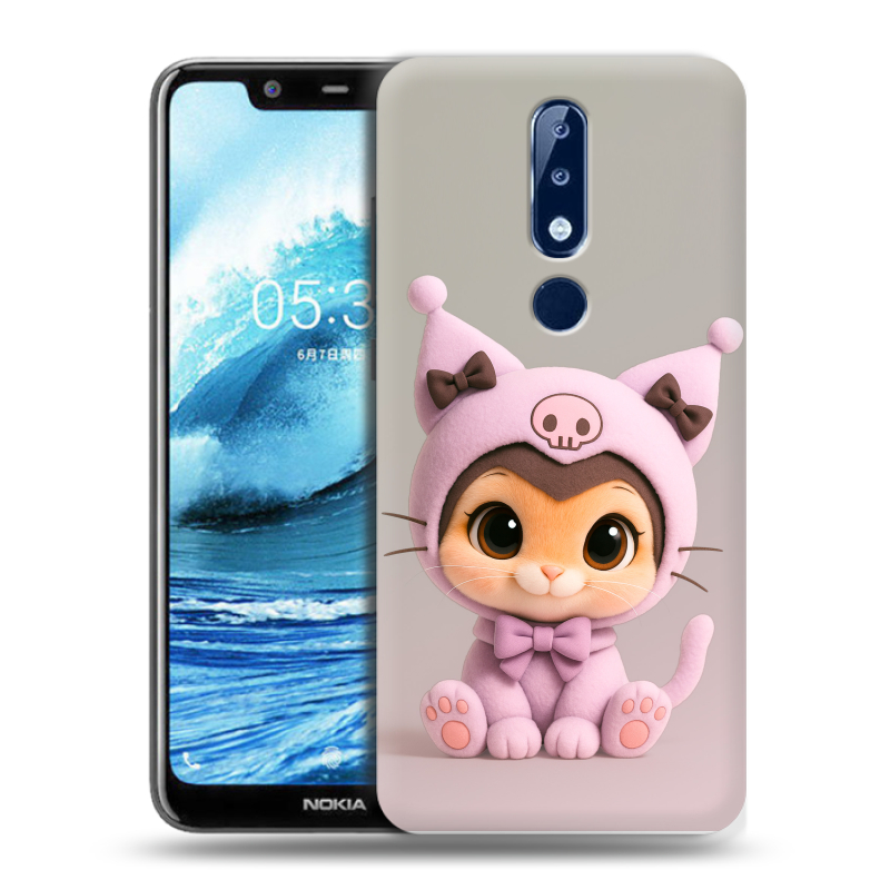 Силиконовый чехол на Nokia 5.1 Plus с принтом Куроми Kuromi Силиконовый чехол на Nokia 5.1 Plus с принтом Куроми Kuromi