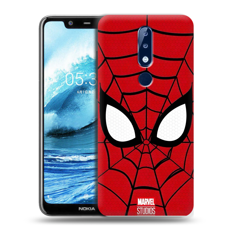 Силиконовый чехол на Nokia 5.1 Plus с принтом человек паук spiderman Силиконовый чехол на Nokia 5.1 Plus с принтом человек паук spiderman