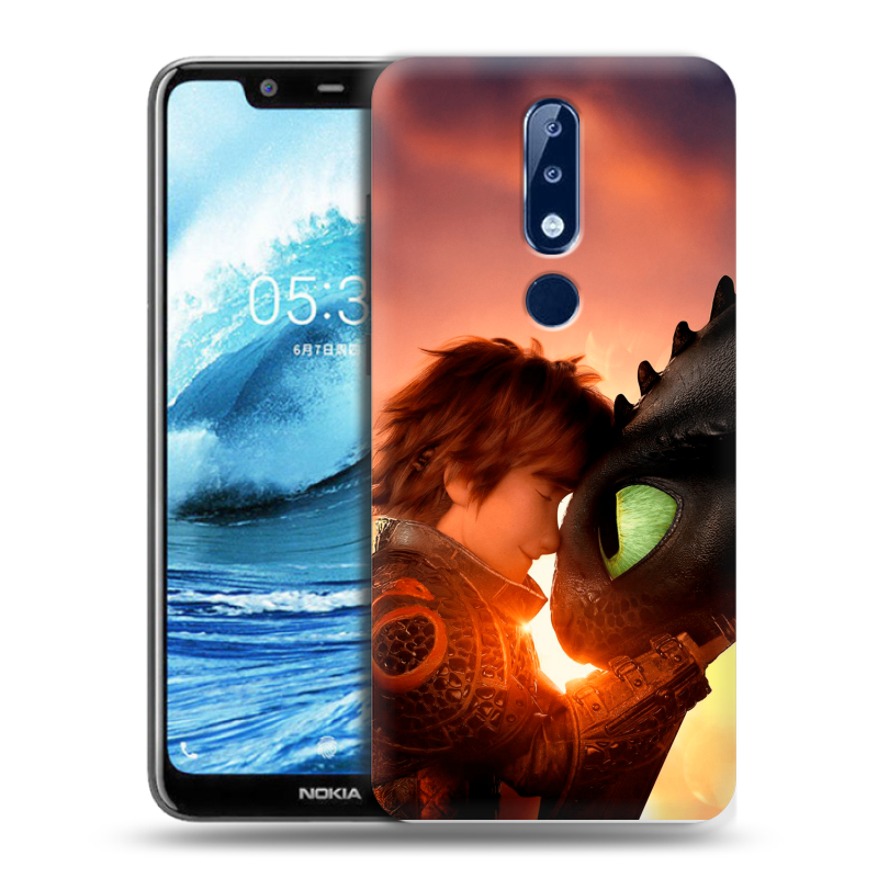 Силиконовый противоударный чехол на Nokia 5.1 Plus с принтом Как приручить дракона Силиконовый противоударный чехол на Nokia 5.1 Plus с принтом Как приручить дракона