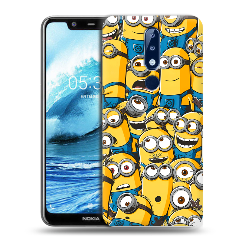 Силиконовый чехол на Nokia 5.1 Plus с принтом Миньоны Силиконовый чехол на Nokia 5.1 Plus с принтом Миньоны