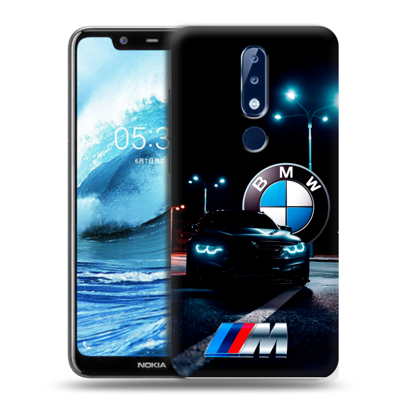 Силиконовый противоударный чехол на Nokia 5.1 Plus с принтом БМВ BMW Силиконовый противоударный чехол на Nokia 5.1 Plus с принтом БМВ BMW