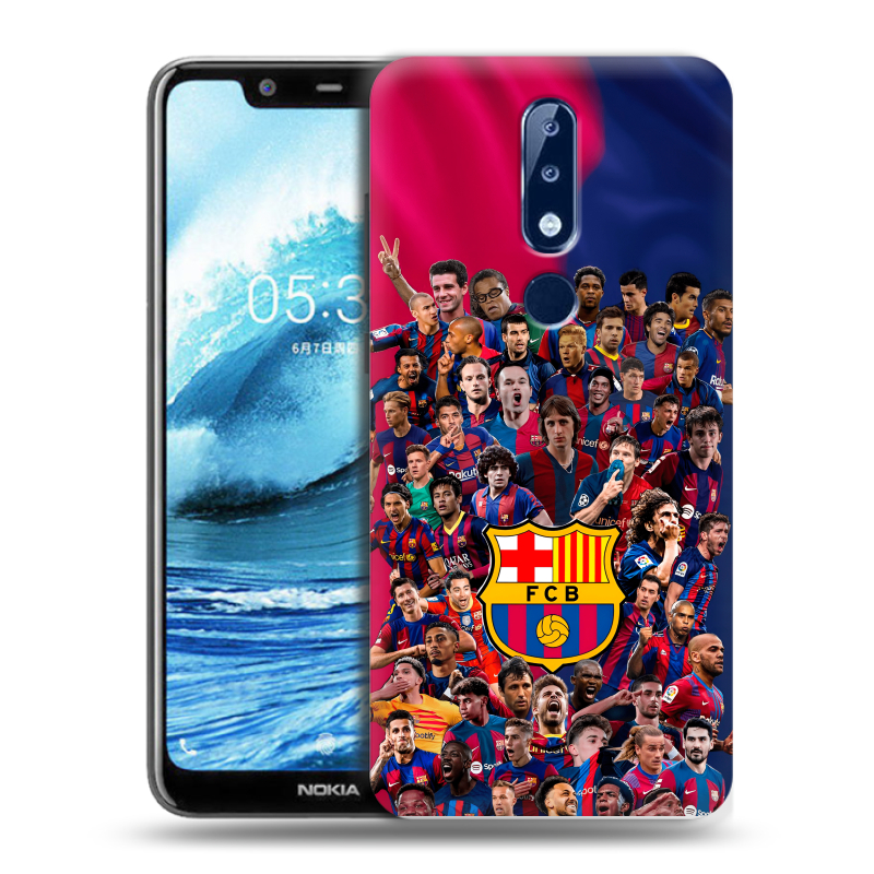 Силиконовый противоударный чехол на Nokia 5.1 Plus с принтом Барселона Barcelona Силиконовый противоударный чехол на Nokia 5.1 Plus с принтом Барселона Barcelona