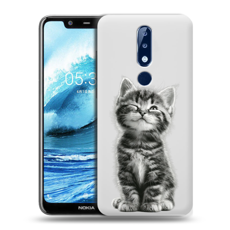 Силиконовый чехол на Nokia 5.1 Plus с принтом Котенок Силиконовый чехол на Nokia 5.1 Plus с принтом Котенок